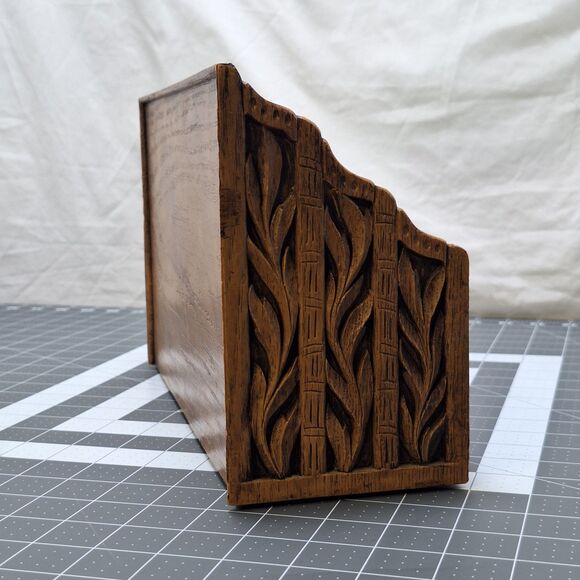 Vintage Lerner Desk Top Letter Mail File Holder Organizer Faux Wood Ornate USA - Picture 8 of 16